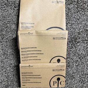 Pampered Chef Reusable Storage Bags - Brown